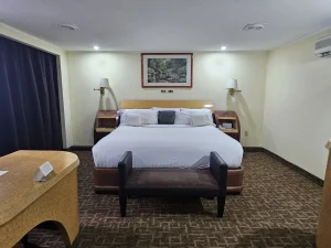 Habitación Junior: la cama King, con el escritorio curvo en primer plano